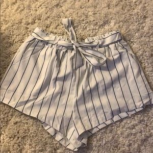 high waisted pin stripe shorts